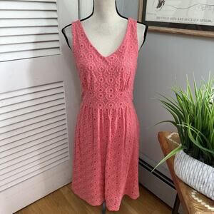 Banana Republic X Mad Men Dress Womens 6 Pink Midi Lace Overlay Dainty Soft Girl